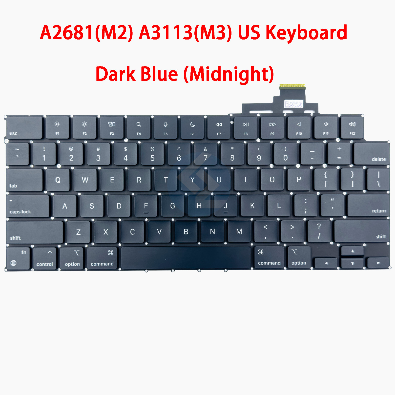 NEW US Dark Blue (Midnight) Keyboard for Apple MacBook Air 13″ A2681 M2 A3113 M3