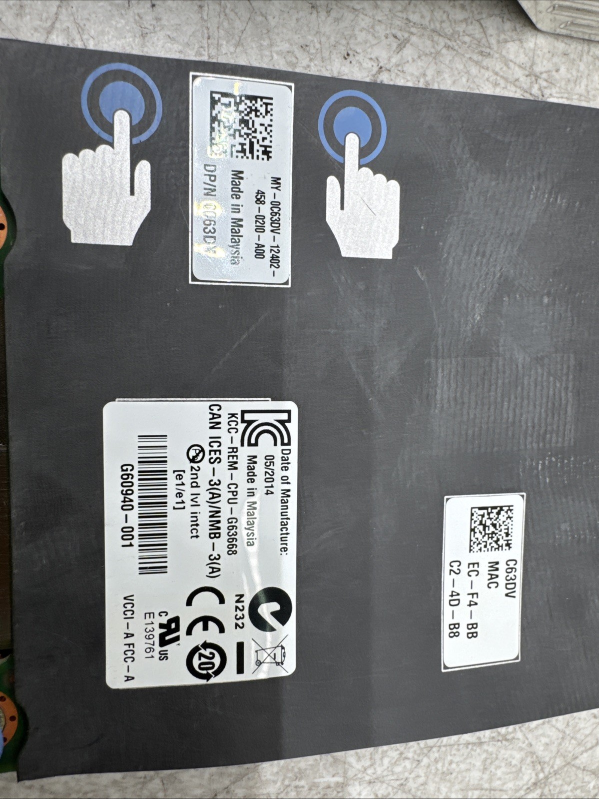 Lot of 2DELL INTEL DUAL PORT 10GB DAUGHTER CARD C63DV 0C63DV
