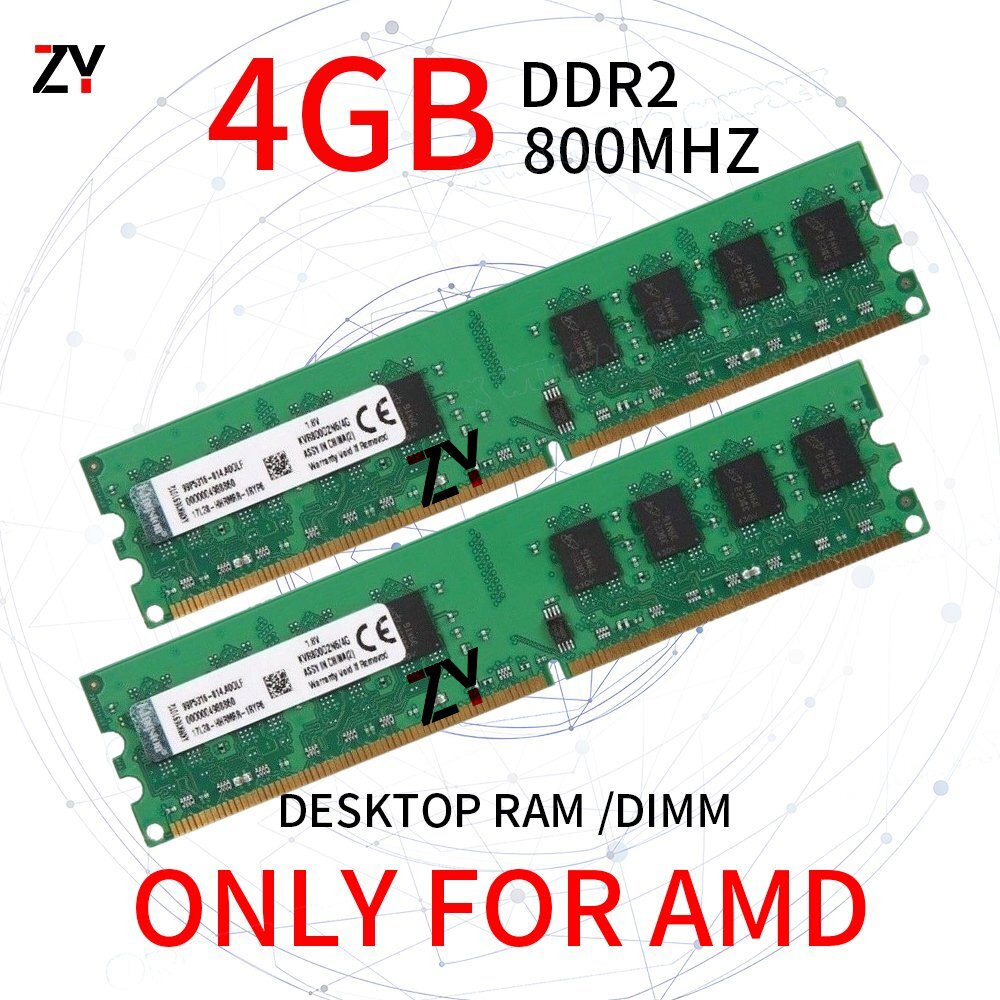8GB 2x 4GB DDR2 PC2-6400U 800MHz AMD Desktop Memory RAM For Kingston ONLY AMD