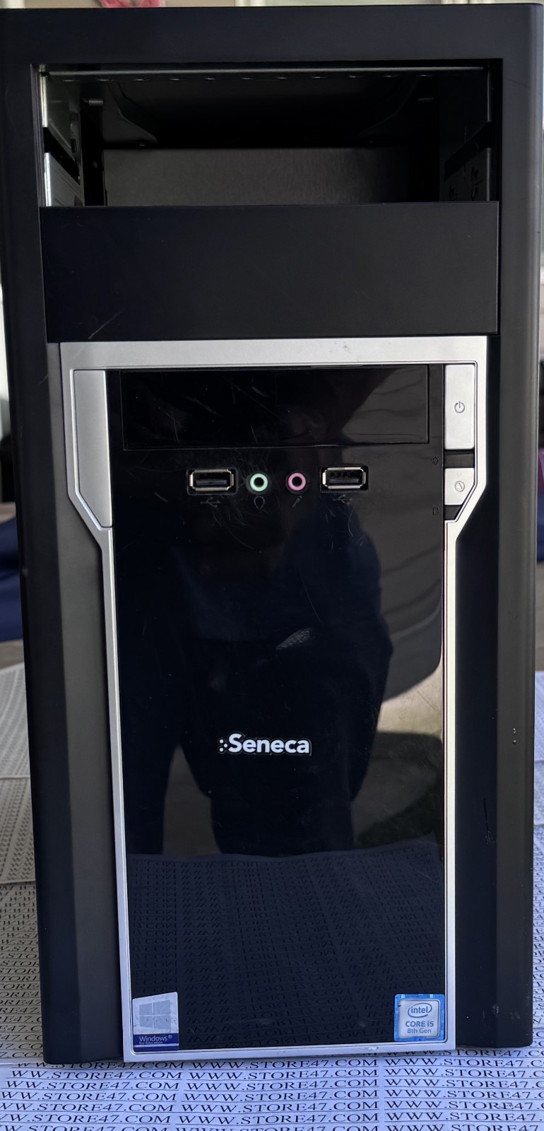 Seneca Black Mini Tower Computer Case BARE Bones With Power Supply