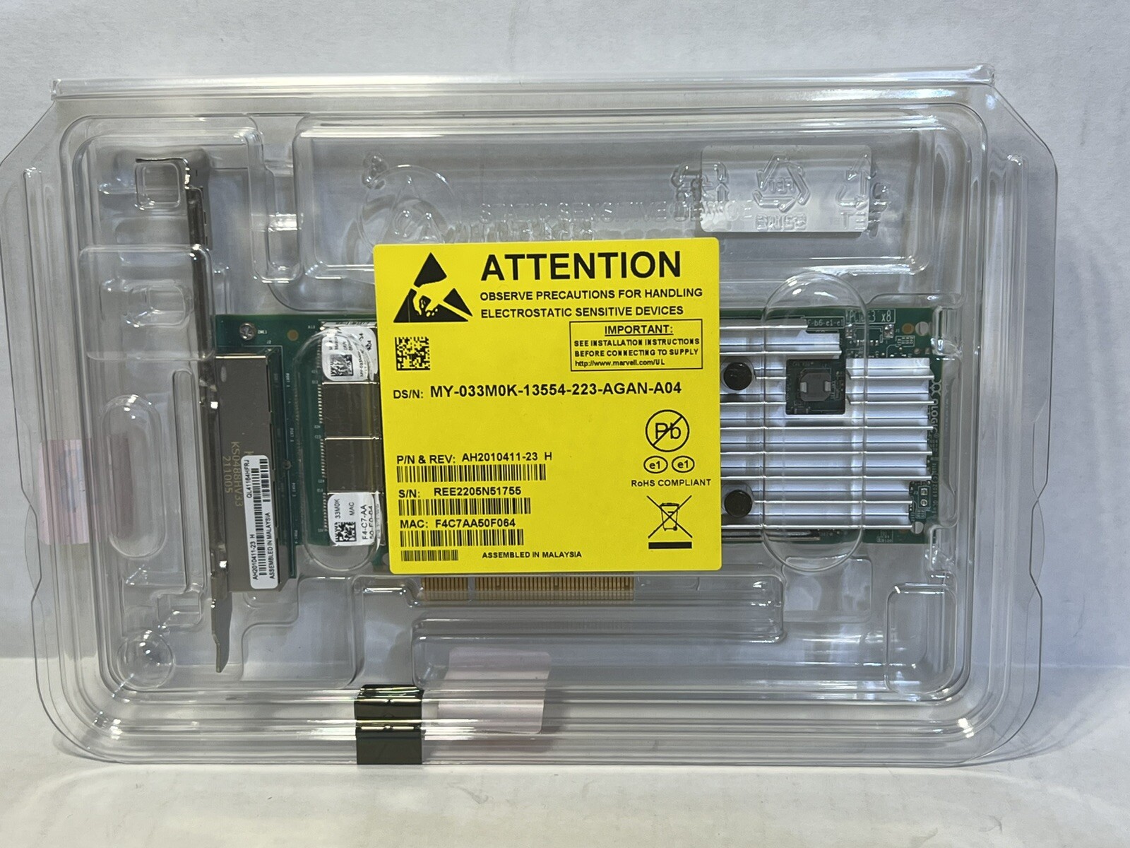 Dell Qlogic QL41164HFRJ Quad Port 10GbE RJ-45 10GBase-T Network Card 33M0K