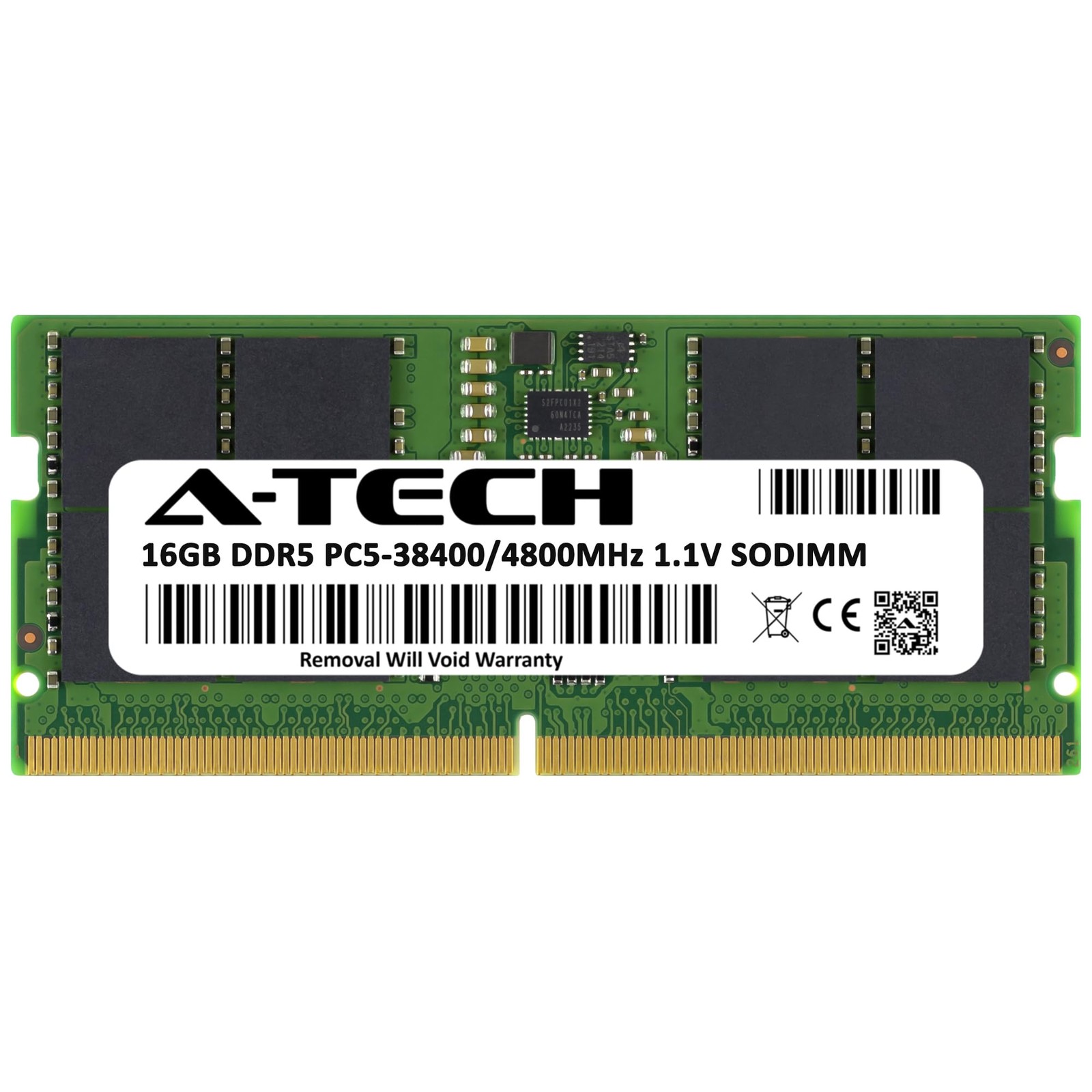 A-Tech 16GB DDR5 4800MHz PC5-38400 CL40 SODIMM (1 x 16GB), Multicolor