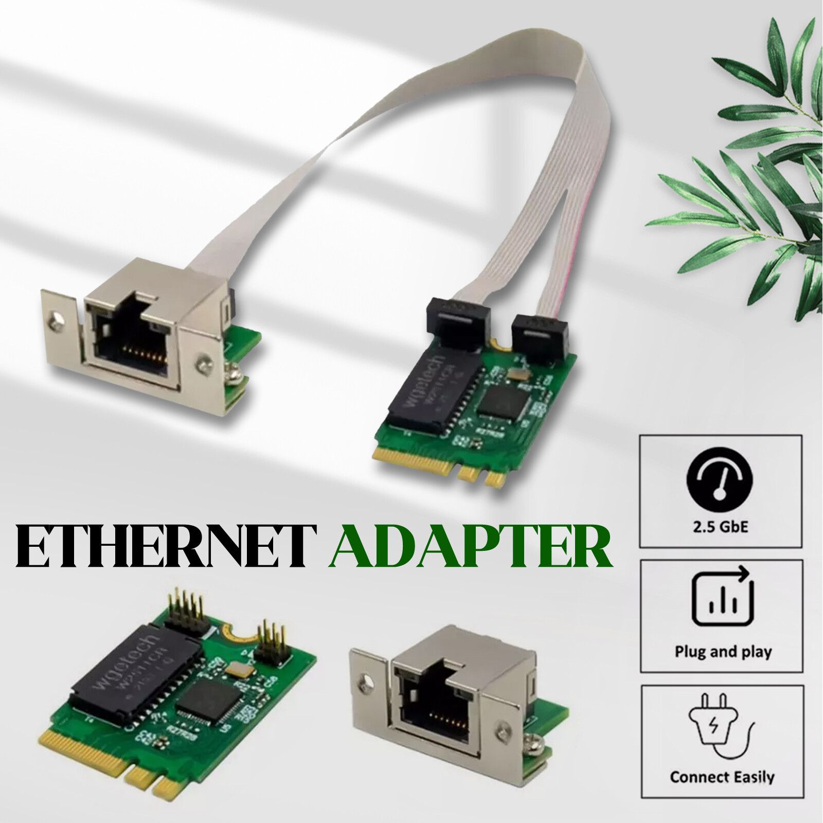 M.2 Key A+E 2.5G Gigabit Ethernet Network Lan Card 2500Mbps RTL8125B chipset