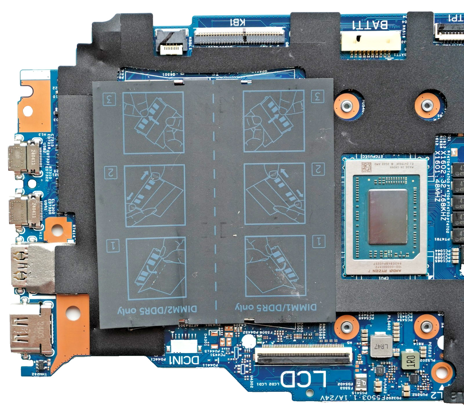 MT90K Dell Inspiron 14 7445 2-In-1 Ryzen 7 8840HS 3.3GHz 233056-1 Motherboard