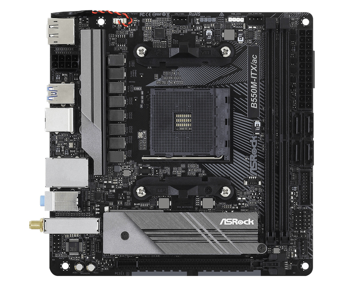 ASRock B550M-ITX/AC AMD AM4 AMD B550 DDR4 PCIe 4.0 x16 Mini-ITX Motherboard