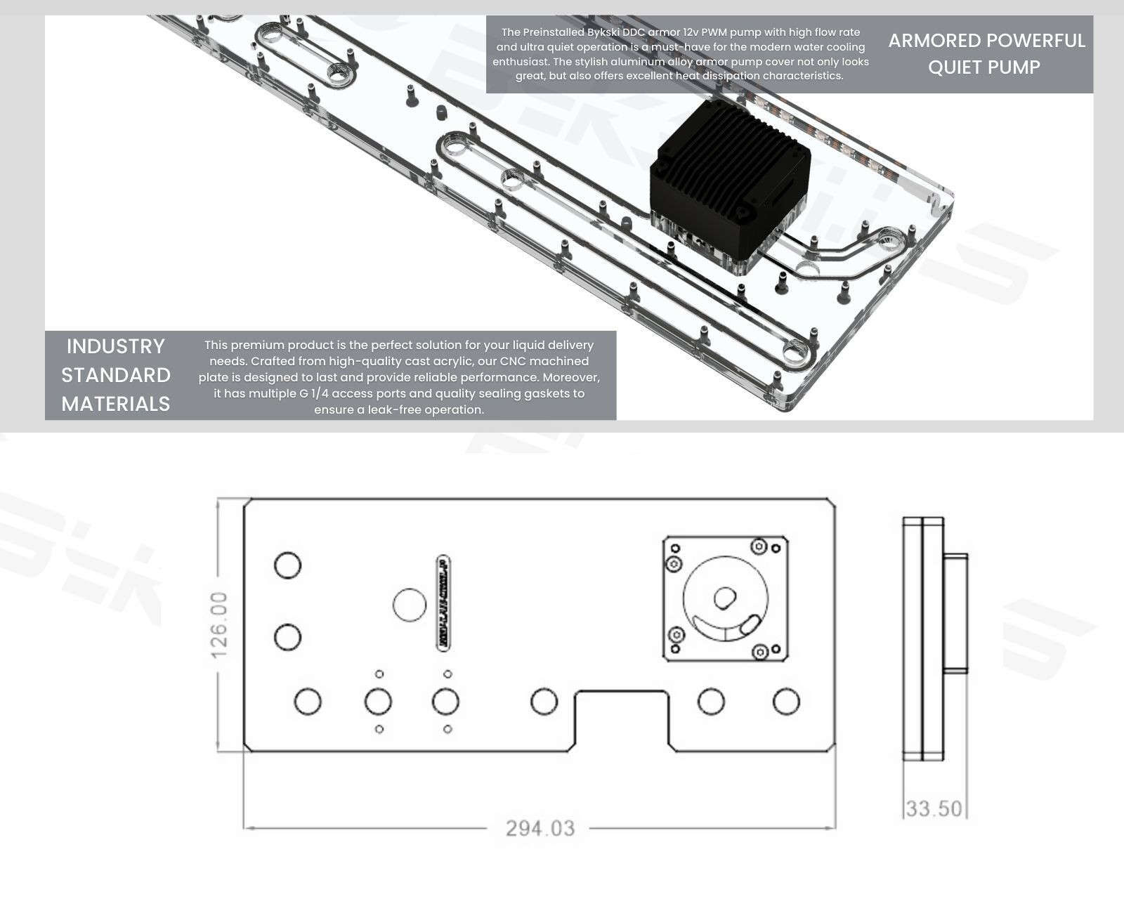 Bykski Distro Plate For LIAN LI Ghost Axe – PMMA w/ 5v Addressable RGB (RBW) …