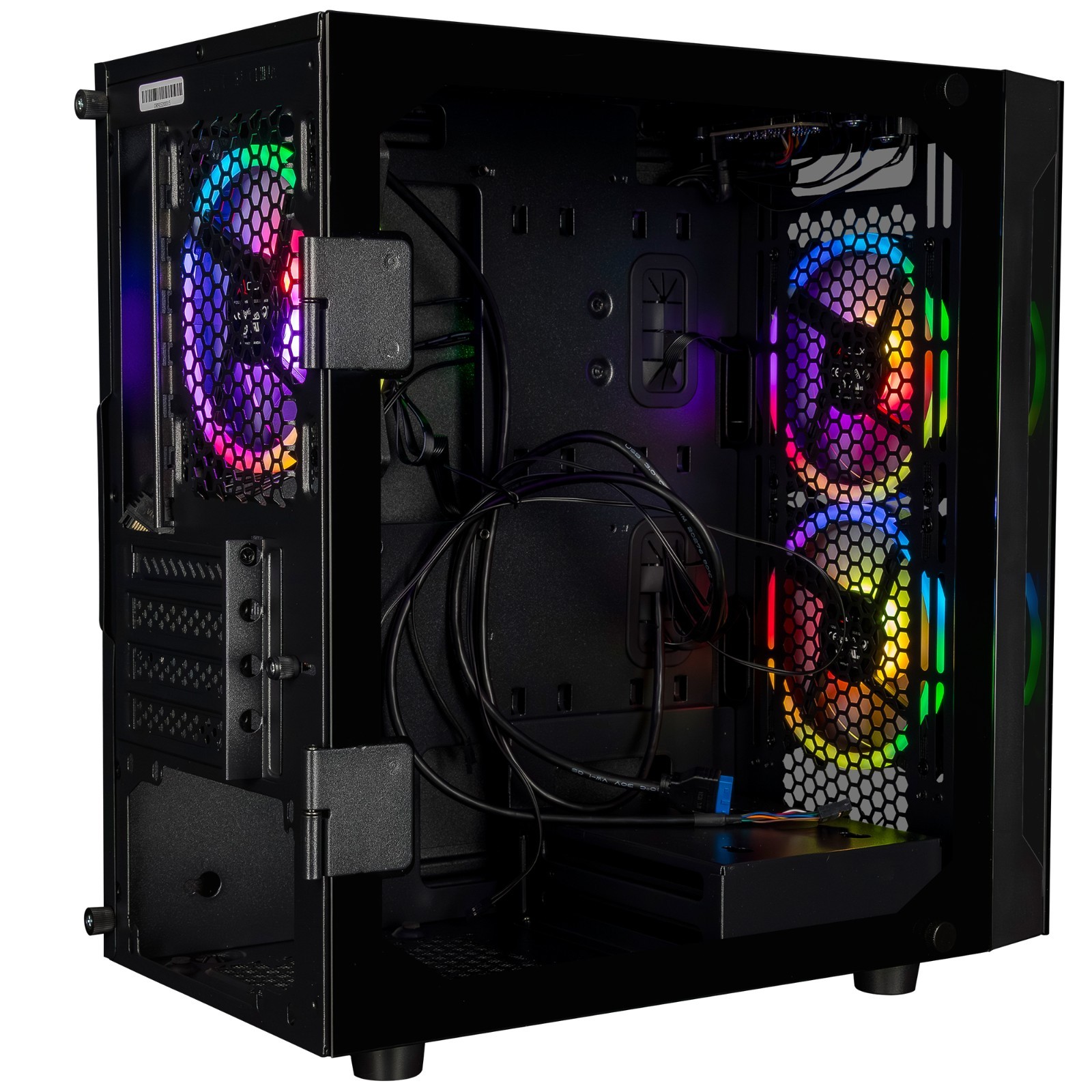 CLX Karnak Micro Tower Black, Tempered Glass, Includes 3 RGB Fans, no PSU, MATX