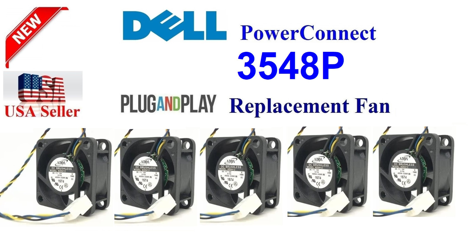 Lot 5x New Replacement Fans for Dell PowerConnect 3548P Direct Replacement!