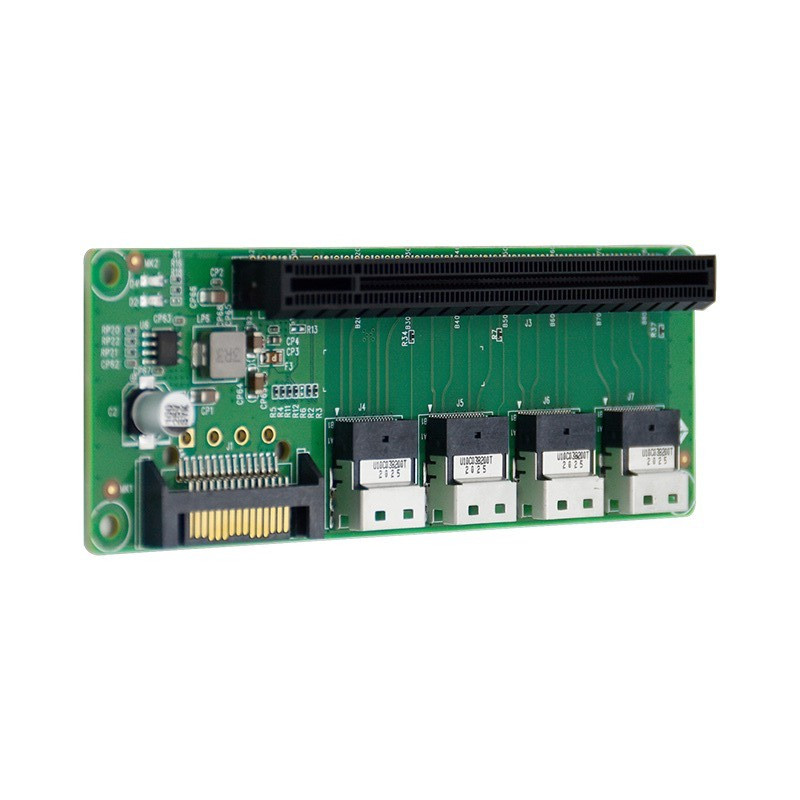 New 4-Port SFF-8654 to PCIe x16 Slot Adapter card