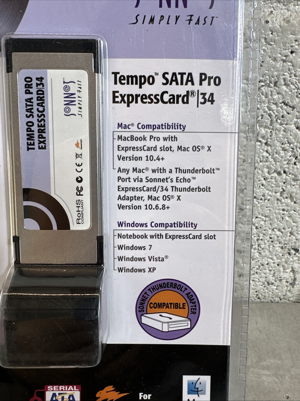 NEW – Sonnet Tempo SATA Pro ExpressCard/34 – 2-Port 3Gb/s eSATA Host Controller