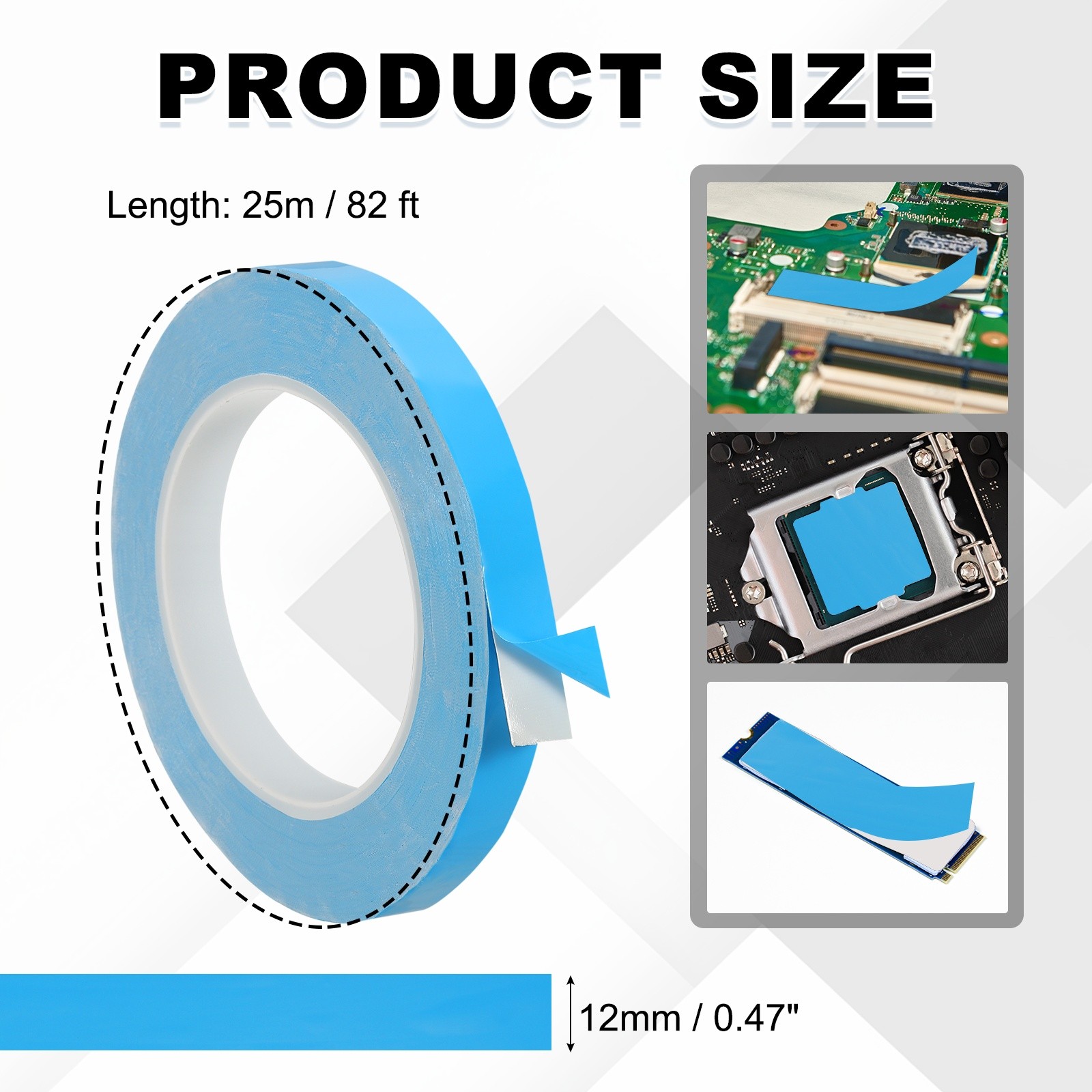 25mx12mmx0.2mm Thermal Adhesive Tape Double Side Adhesive Thermal Tape