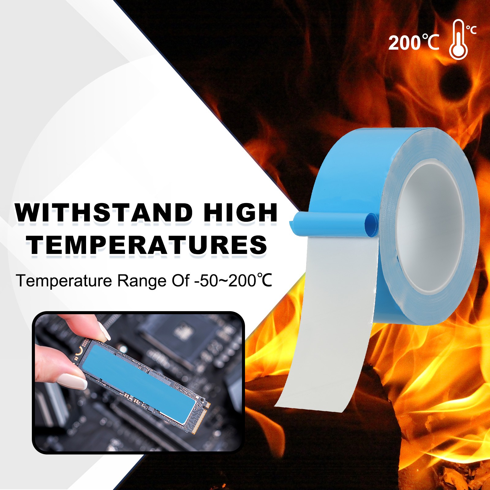 25mx10mmx0.2mm Thermal Adhesive Tape Double Side Adhesive Thermal Tape