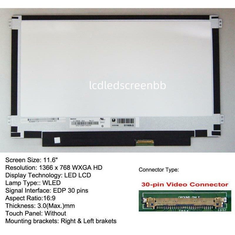 For MB116AN01-2 30 pins Screen Replacement LCD LED HD Display