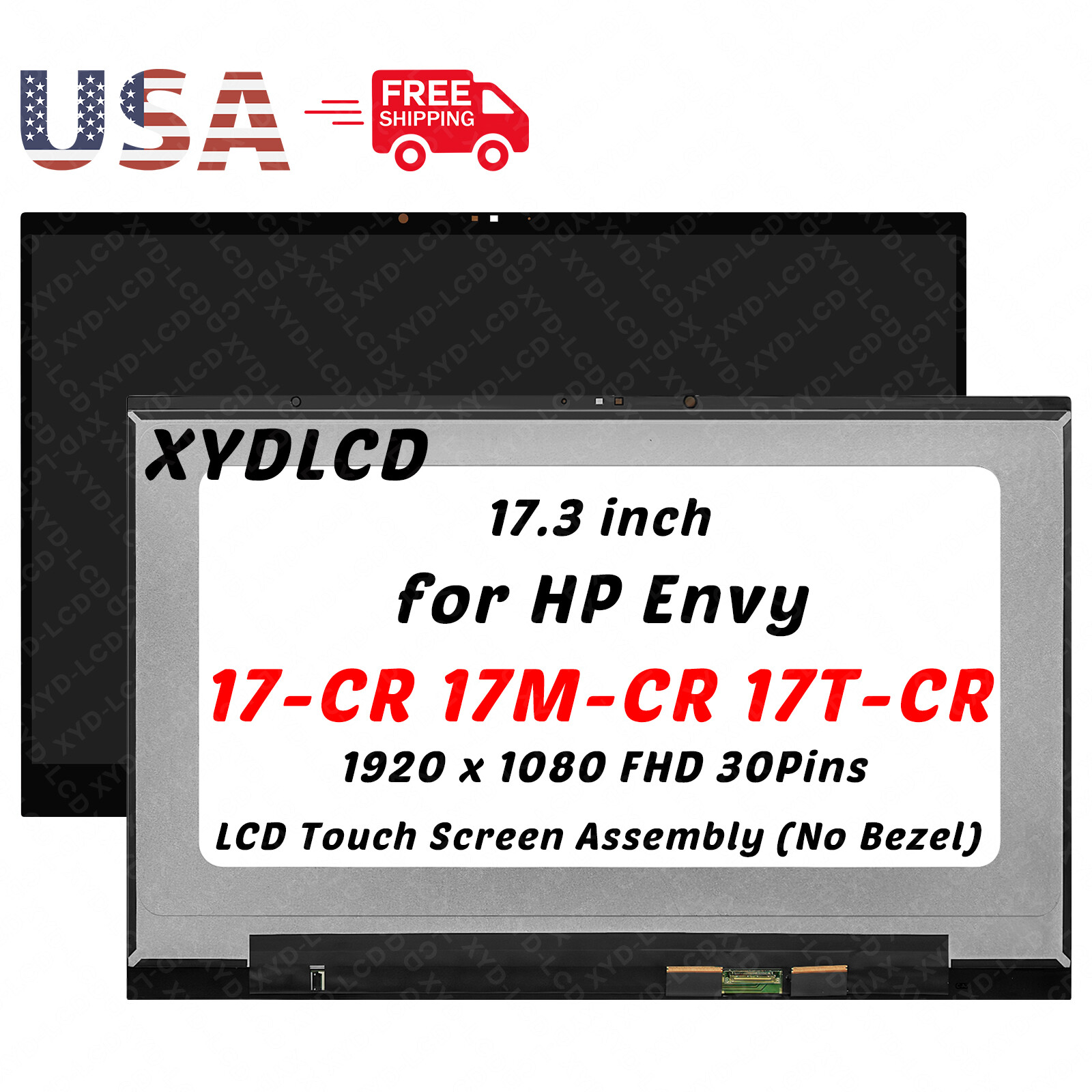 17.3in for HP Envy 17-CR 17M-CR 17T-CR 17-CR0975ND LCD Touch Screen Assembly FHD