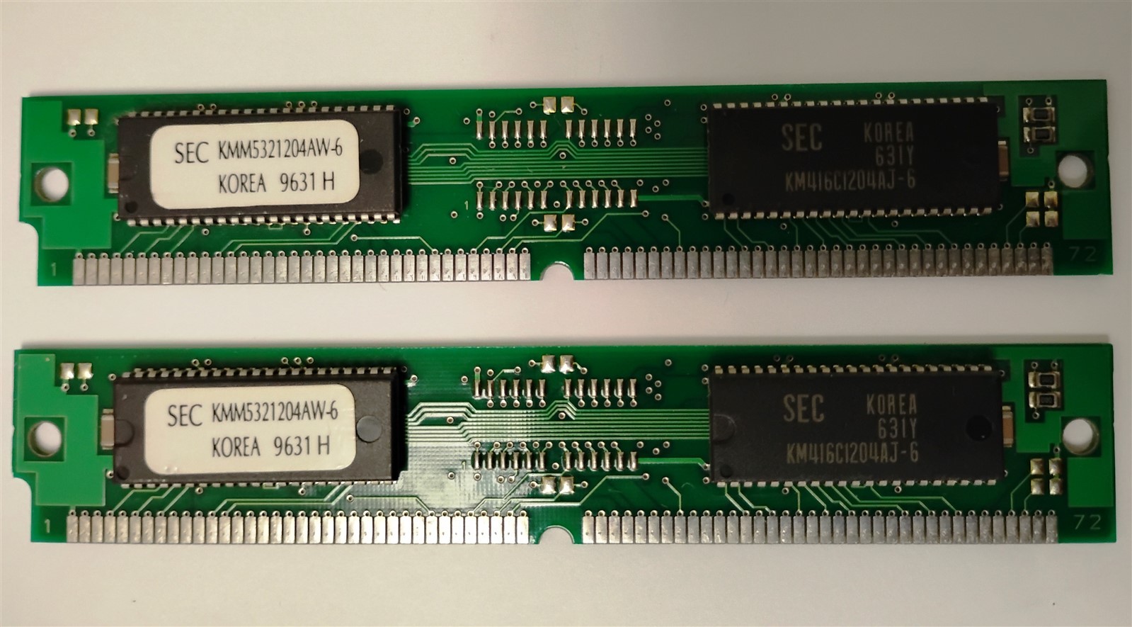 8MB 2x4MB 72-pin Simm EDO 60ns SAMSUNG KMM5321204AW-6 1Mx32 Non-Parity Ram Kit