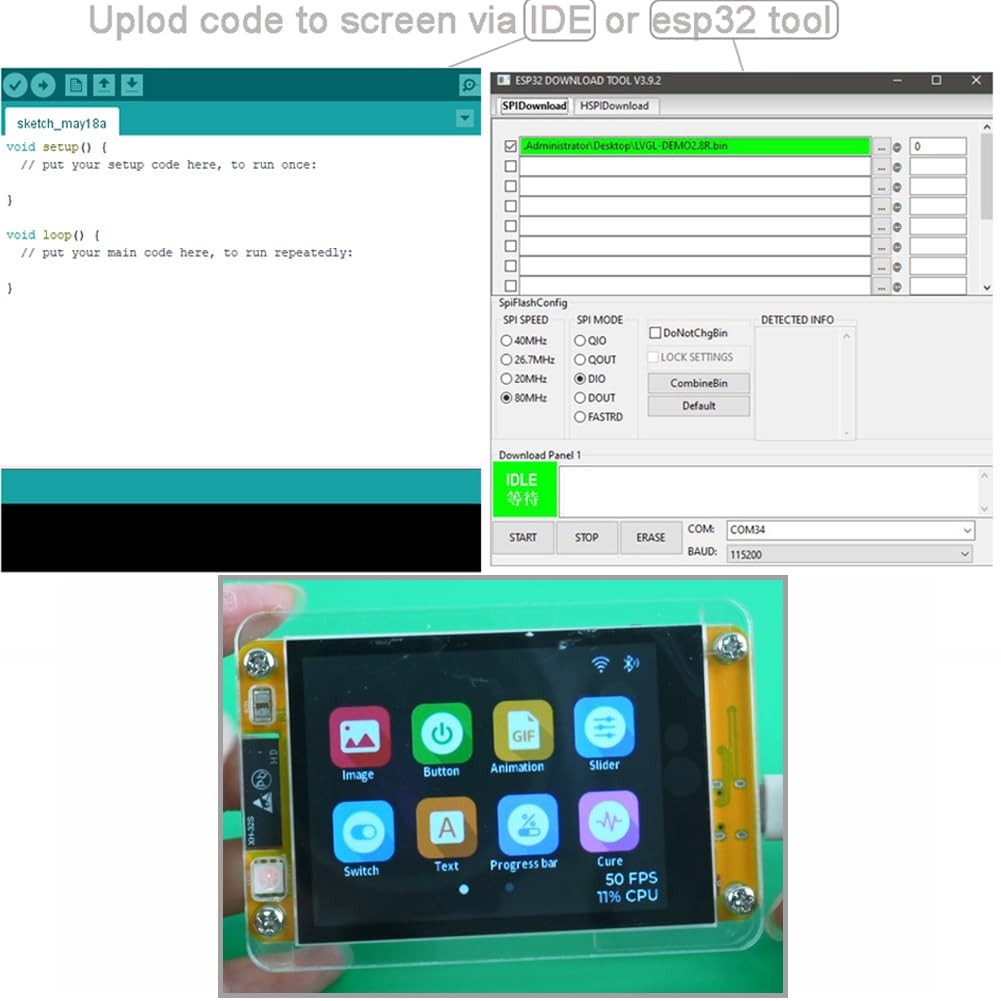2.8″ inch ESP32 Display JC2432W328C Capacitive Touch Screen 240×320 TFT LCD M…