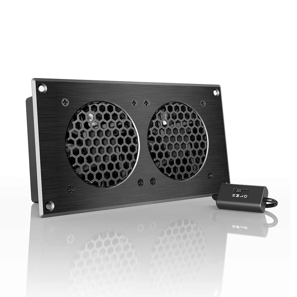 AIRPLATE S5, Quiet Cabinet Fan 8″ for Home Theater AV Amplifier Media Cooling