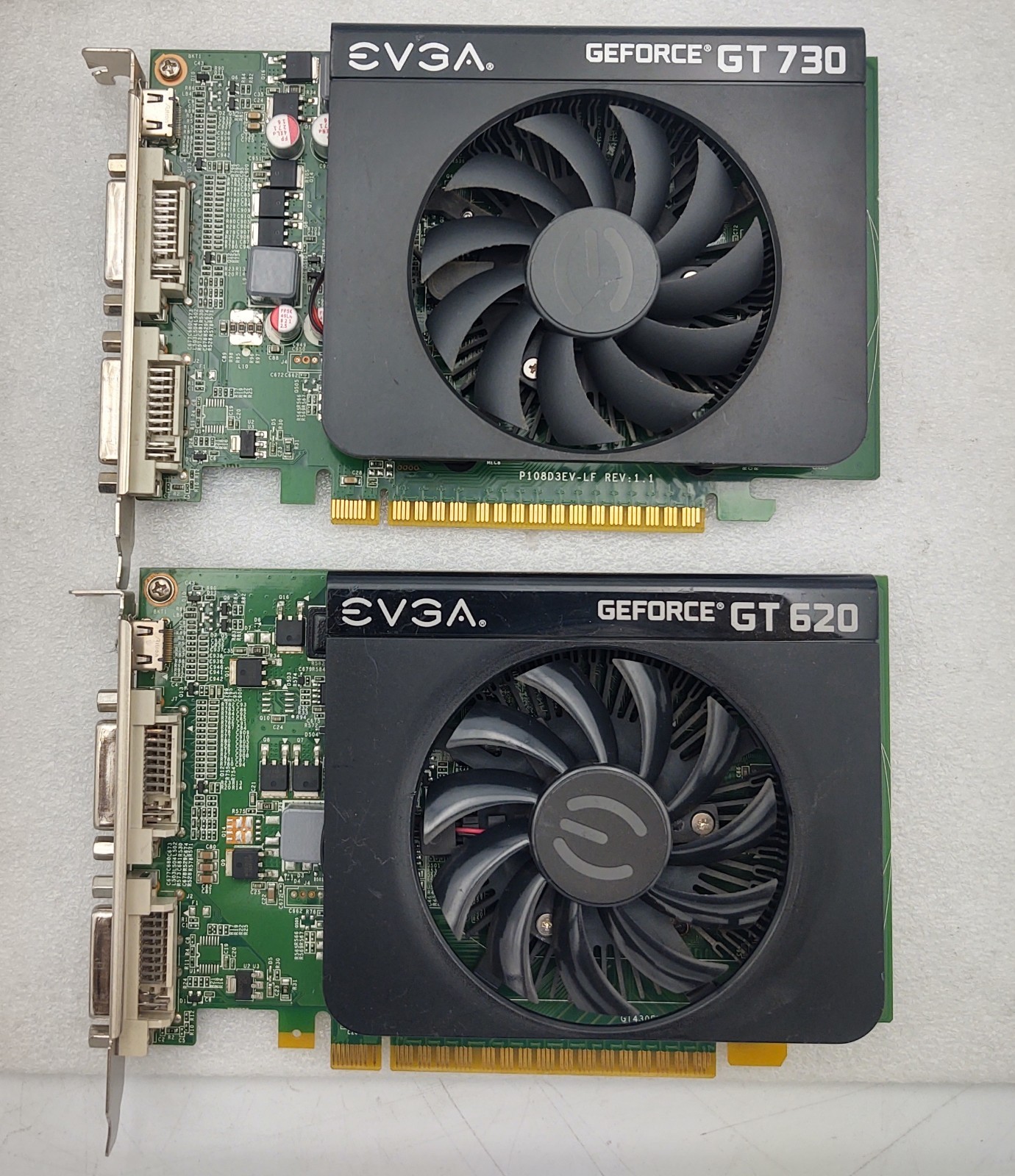 2x EVGA GeForce GT 620 GT 730 1GB 01G-P3-2621-KR, 02G-P3-2738-KR