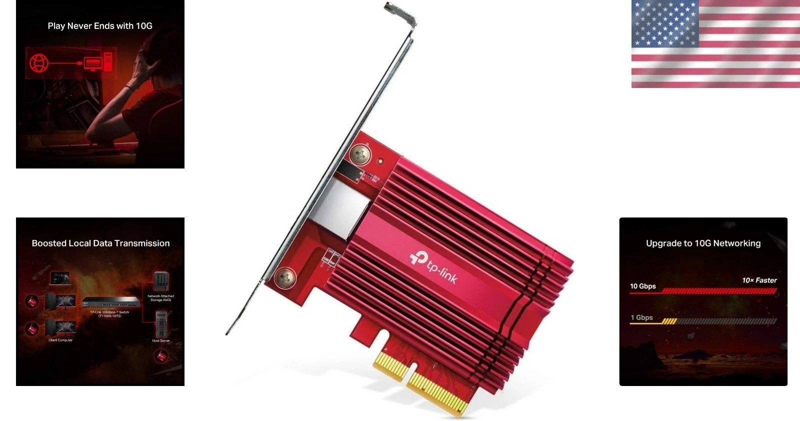 Upgrade to 10 Gbps with PCIe Network Card – Ethernet Adapter and Cable Included