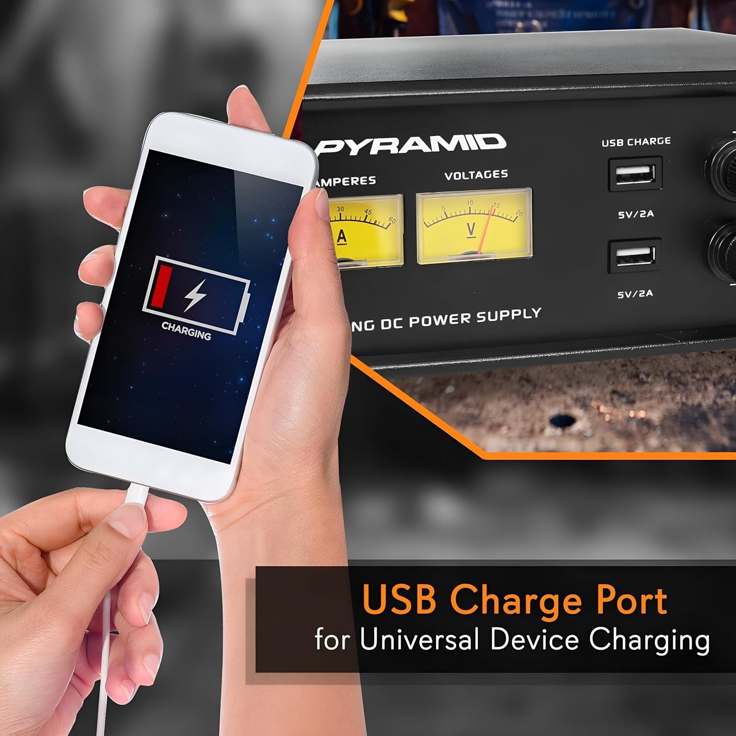 Adjustable DC Voltage Power Supply with USB Ports