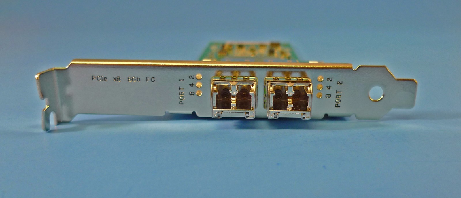 QLogic Dual Fiber Channel PCIe Card +2 SFP Transceiver FTLF8528P3BCV-QL MFP5T
