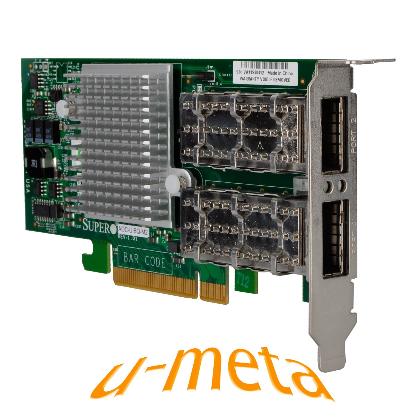 Supermicro AOC-UIBQ-M2 40Gb/s 2-Ports QSFP PCIe 2.0×8 Mellanox ConnectX-2 IB QDR