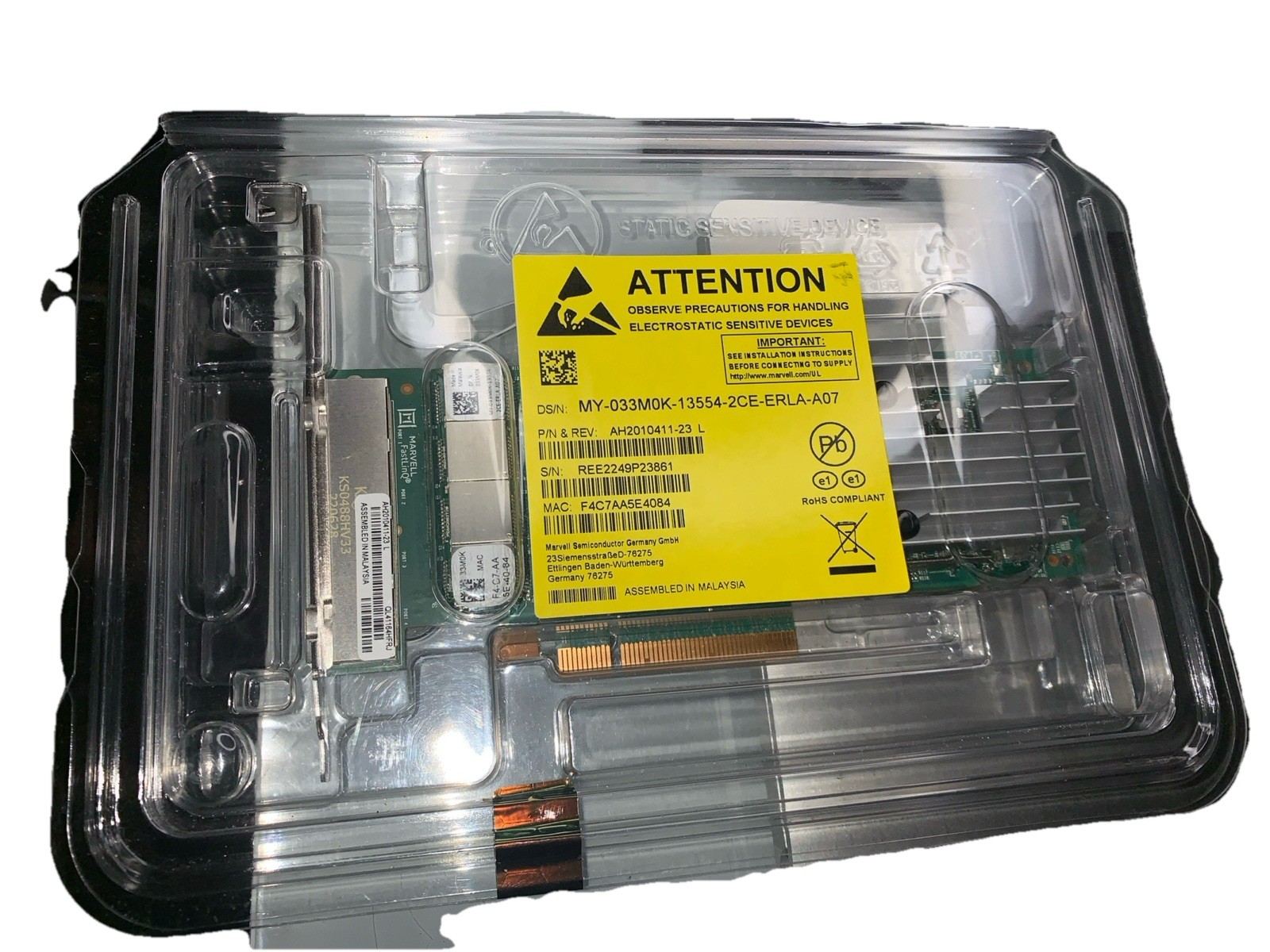 Dell Qlogic QL41164HFRJ Quad Port 10GbE RJ-45 10GBase-T Network Card 33M0K