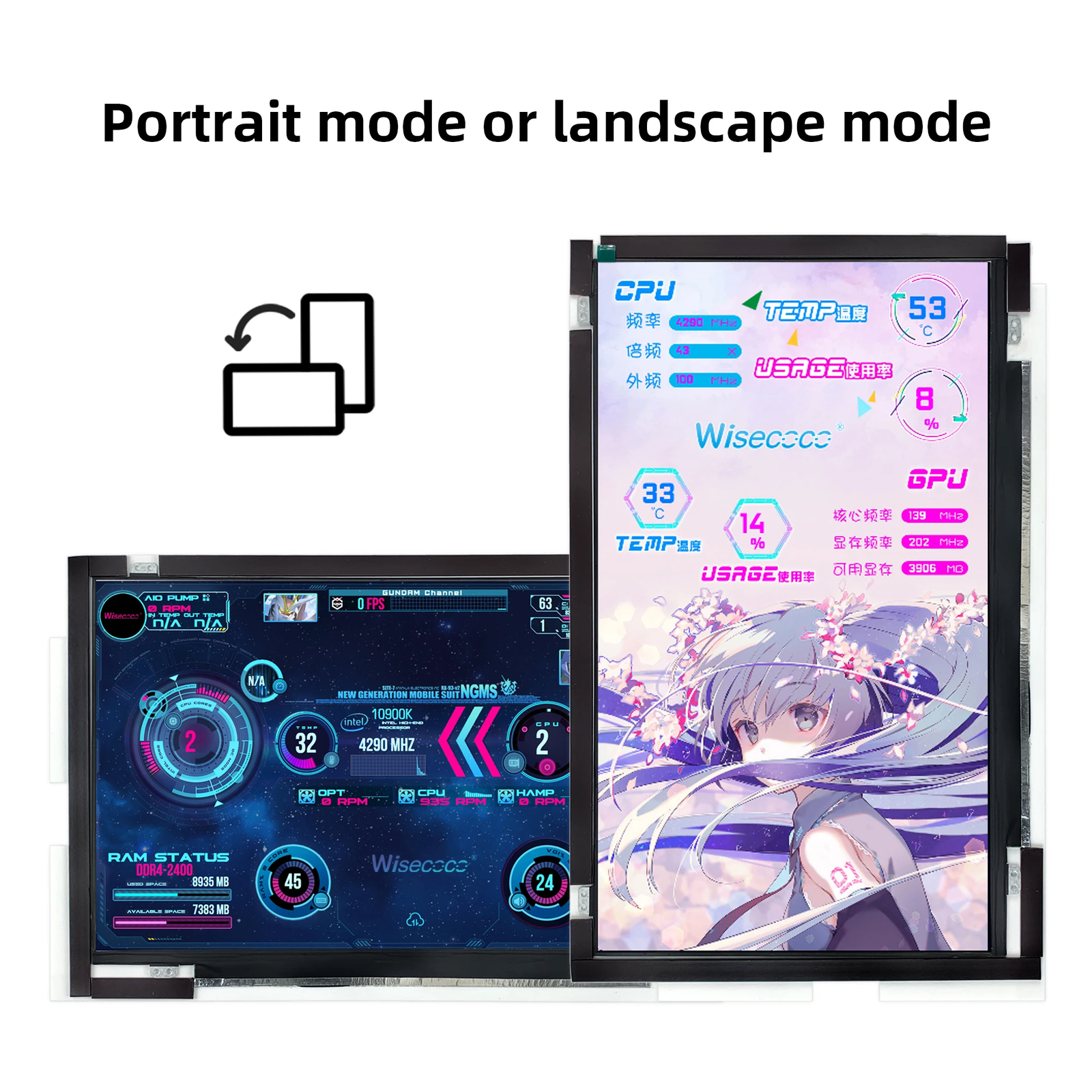 14 Inch 1920*1080 2K FHD IPS Display Secondary Screen For DIY Monitoring CPU GPU