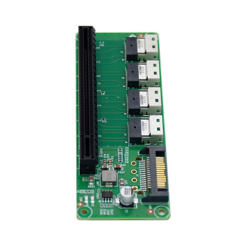 4 Port SFF-8654 to PCIe x16 Slot Adapter