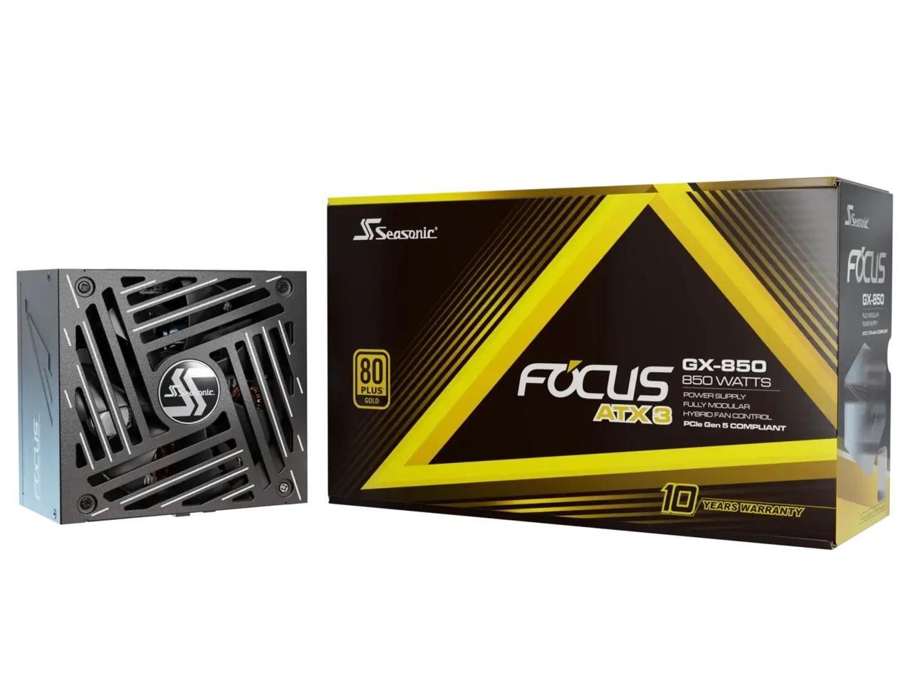 SeaSonic FOCUS GX ATX 3 (2024) GX-850 850 W ATX3.1 80 PLUS GOLD Certified Full M