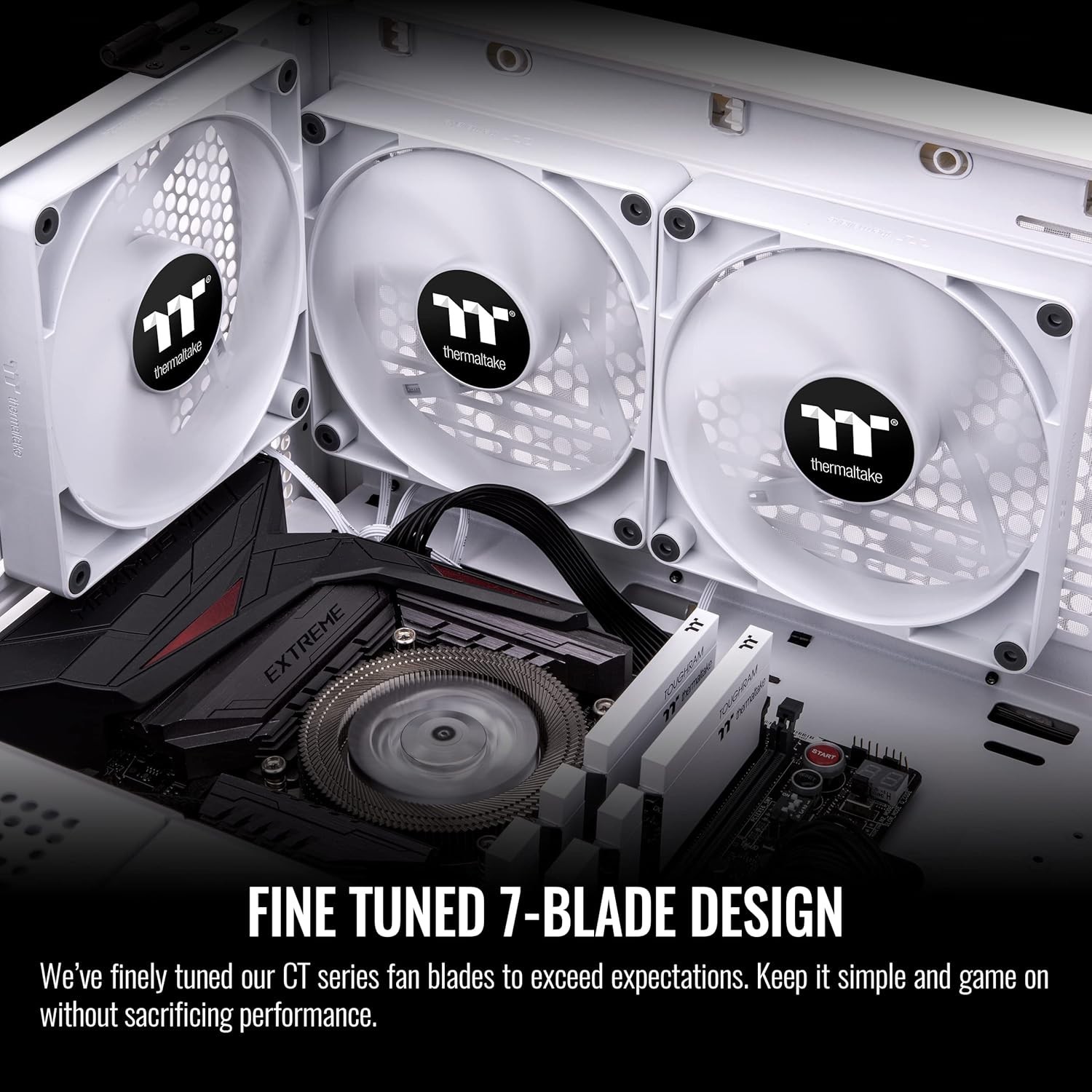 Thermaltake CT120 PC Cooling Fan White (2-Fan Pack)- CL-F151-PL12WT-A – NEW