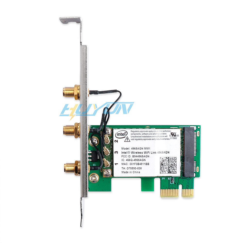 Intel 4965AGN Dual Band 2.4/5GHz 300M PCI-E 1X16X Desktop PC WLAN Wifi Card