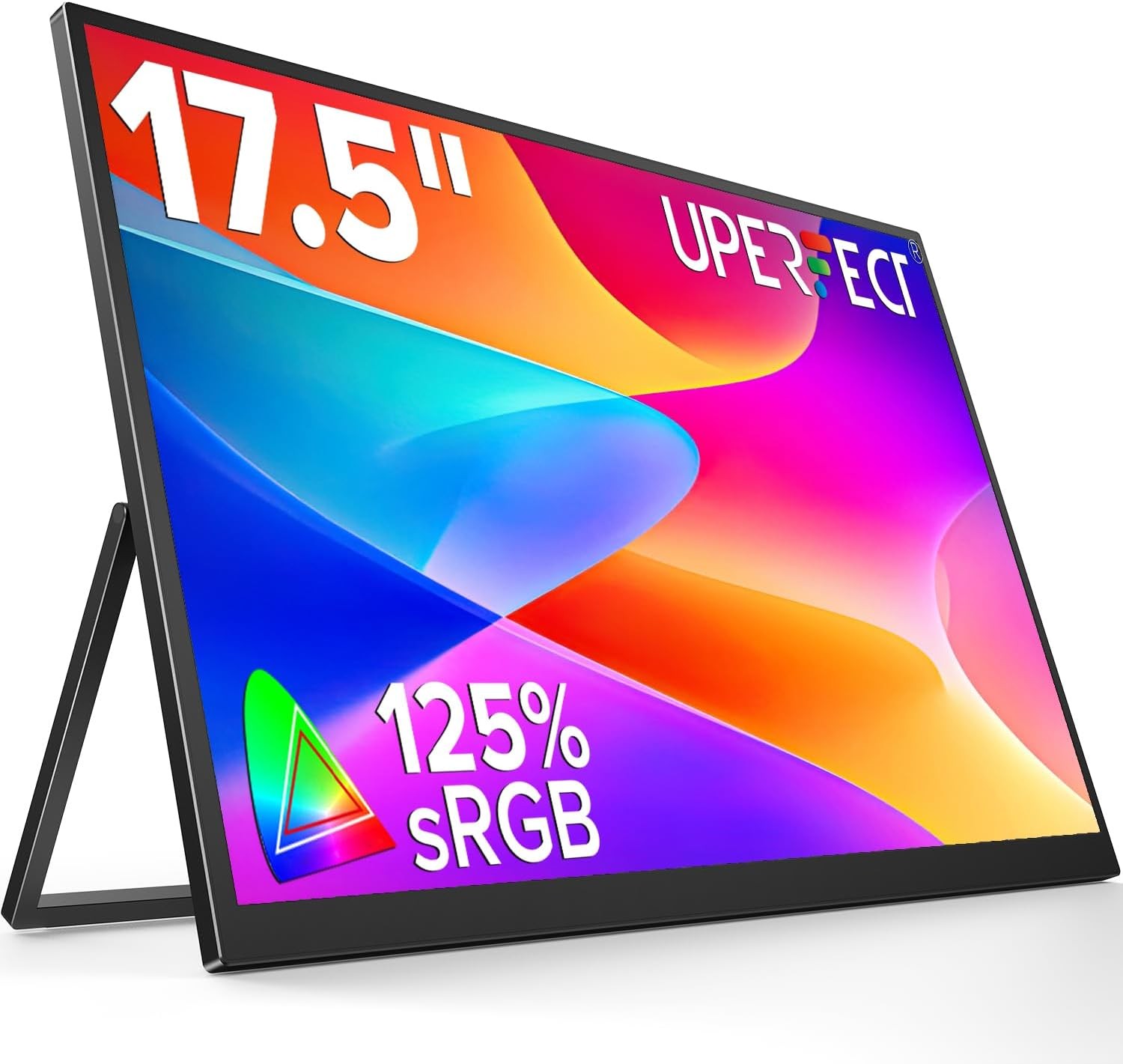 17.5″ Portable Monitor, 1920×1200 FHD 16:10 IPS, USB-C & HDMI, Adjustable Stand