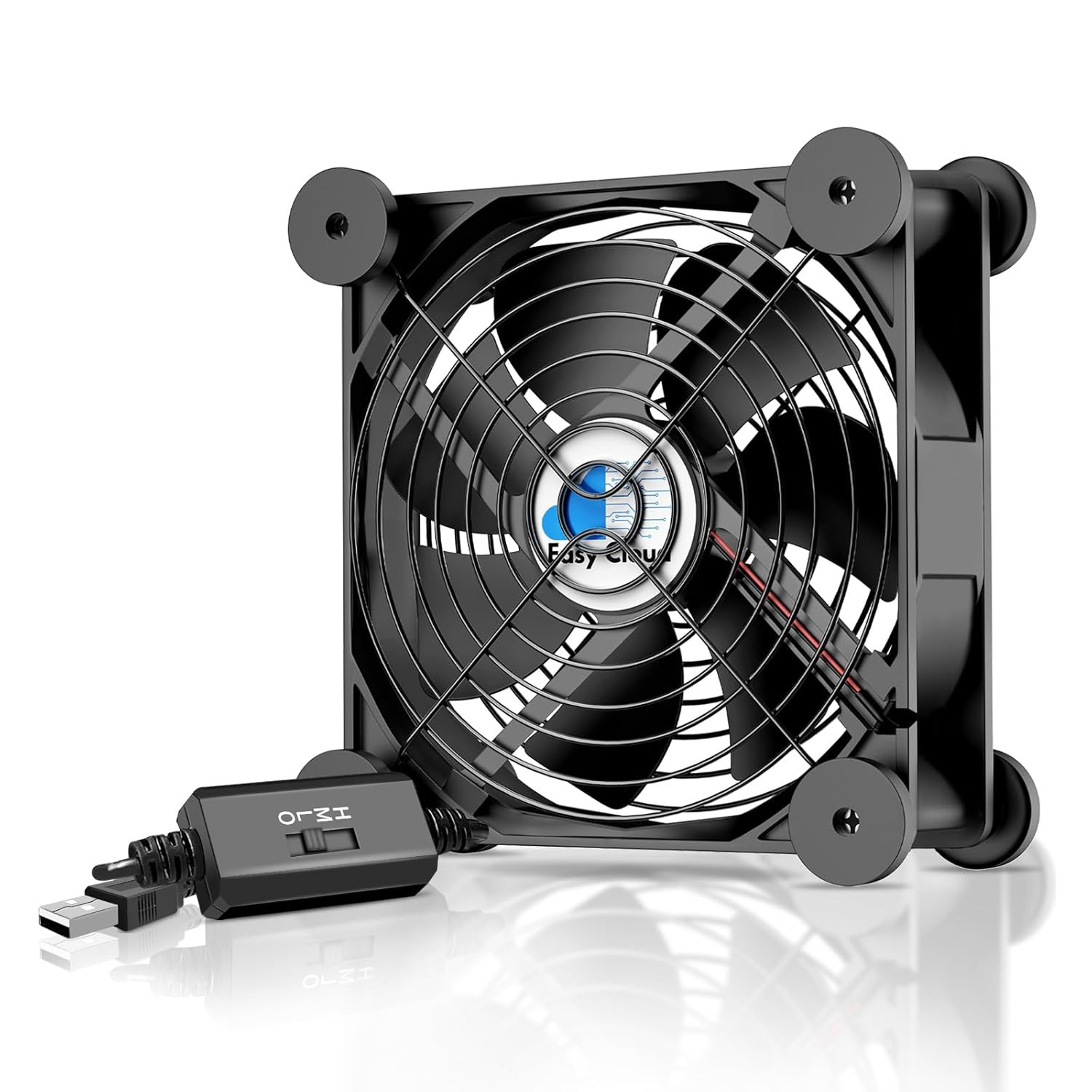 USB Computer Fan, 120Mm USB Fan with 3 Speeds Controller Small PC USB Fans for C