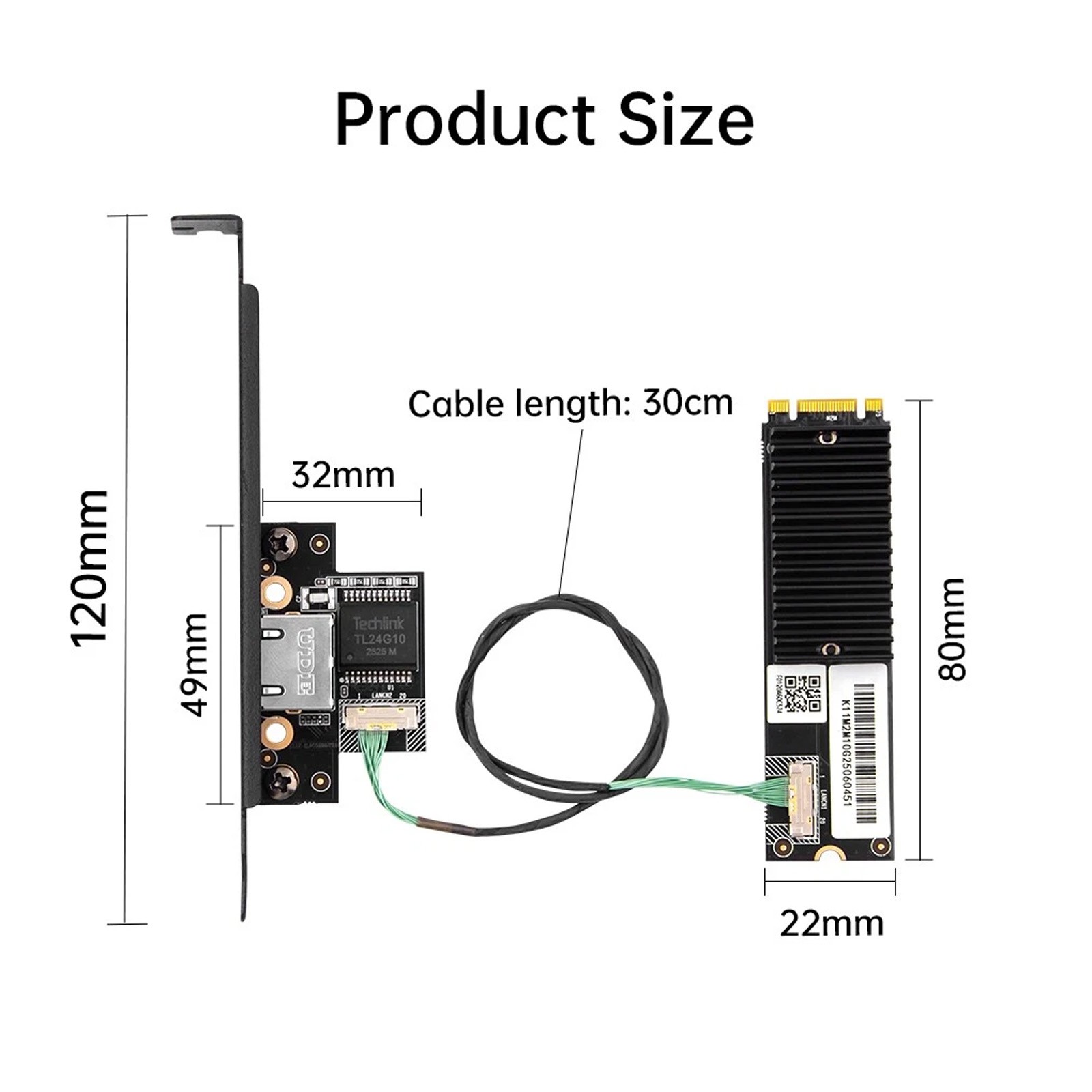 AQC113 M.2 B+M 10GbE Network Card to RJ45 Ethernet Network Adapter for Desktop