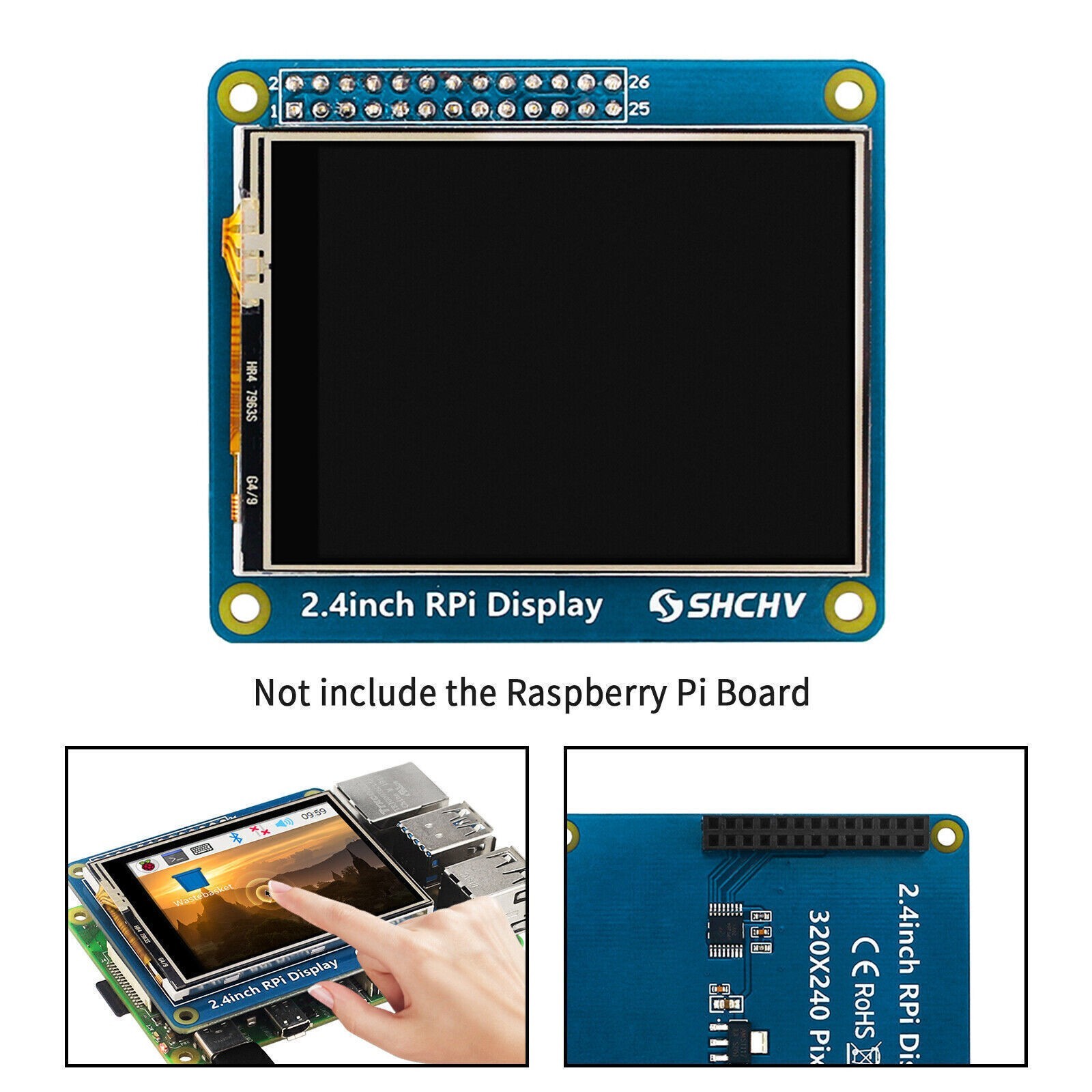 2.4″ Touch Screen TFT LCD 320*240 Pixel Display for Raspberry Pi 4B 3B+ Zero 2 W