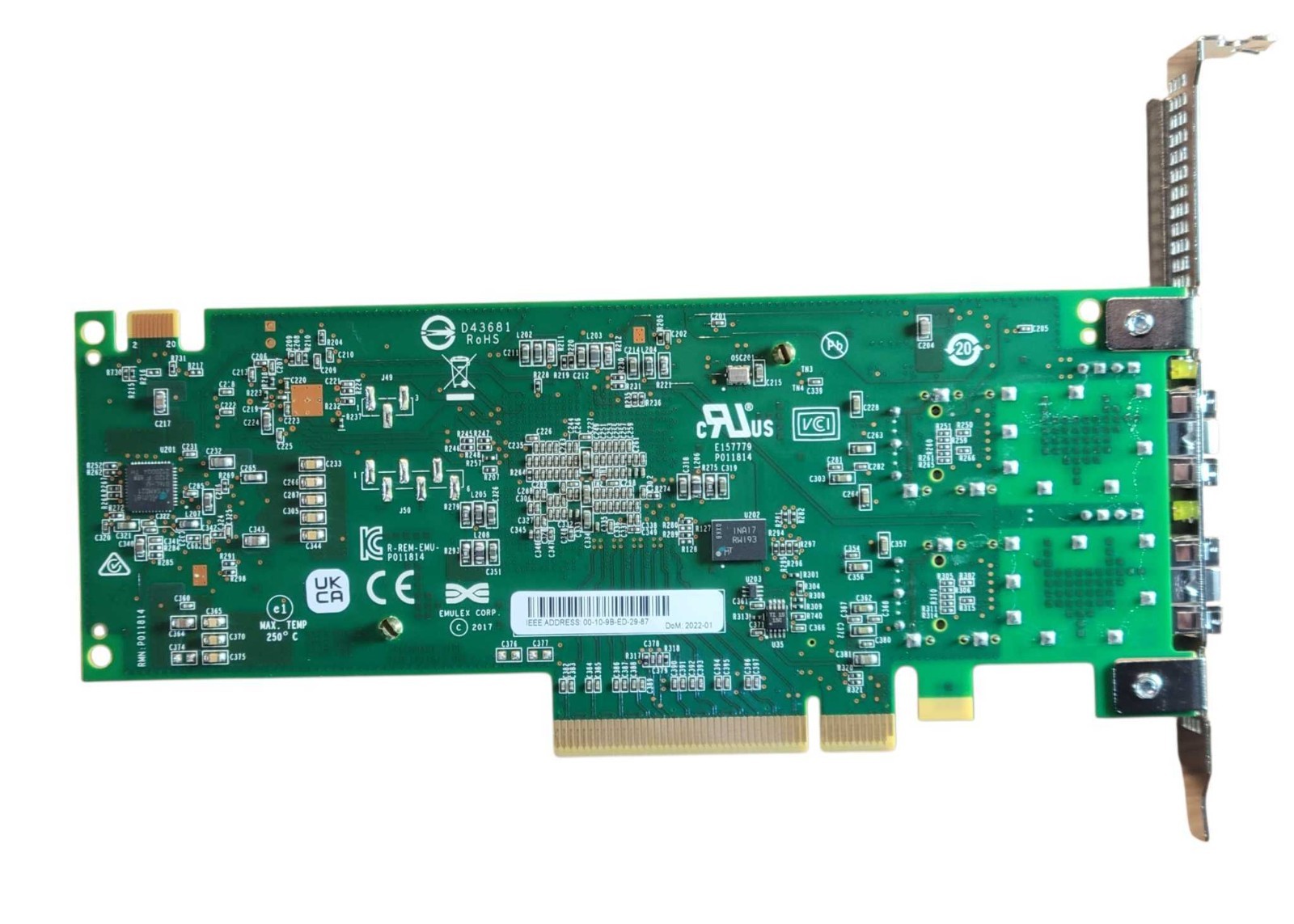 Dell Emulex LPe35002-M2 32Gbps PCIe Fibre HBA 0PD89Y 0HWXGN 2x AFBR-57G5MZ-EL5