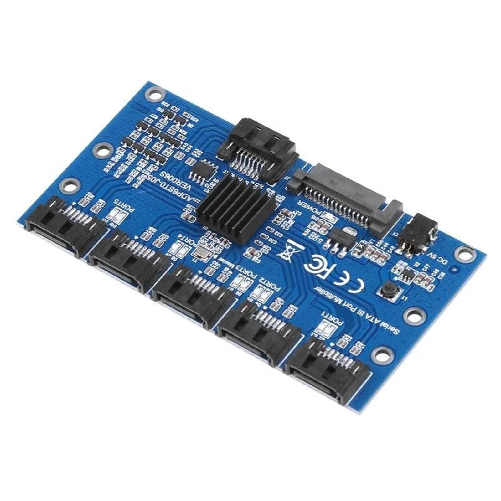 1 To 5 Ports SATA Expansion Card SATA3.0 7PIN Motherboard 6Gbps Riser Card Hub m