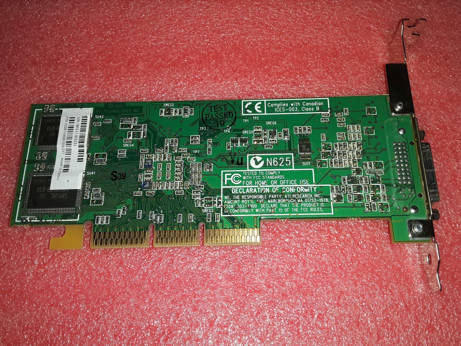 ATI Radeon 7000 AGP 32MB DDR dual-monitor bios modded retro video card