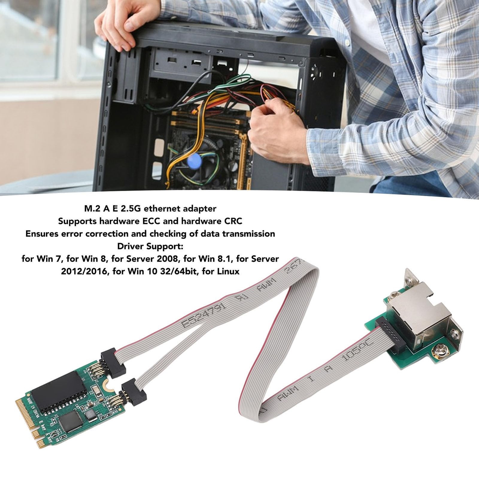 M.2 A+E Key 2.5G Gigabit Ethernet Network Card RTL8111H Chip Controller 1000/…