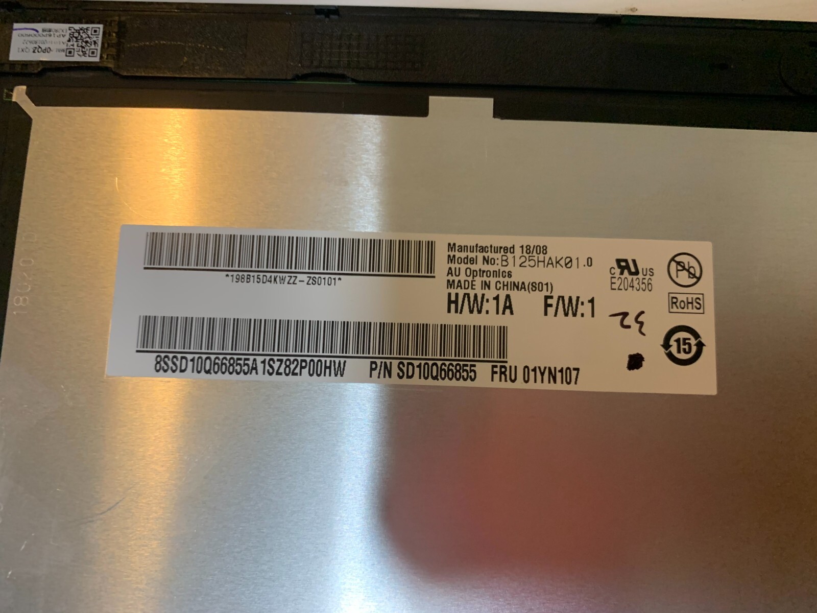 Lenovo 12.5″ X270 X280 LED LCD FHD B125HAK01.0 01YN107