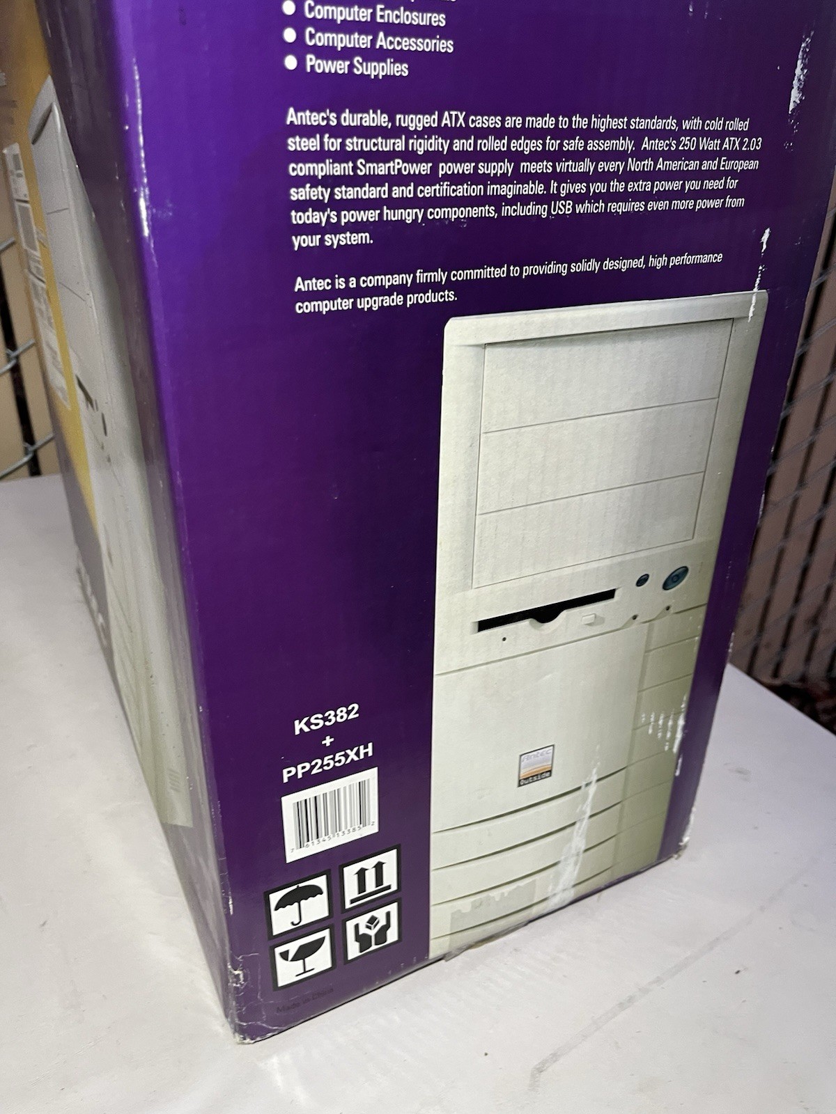 New Antec KS382 ATX Mini-Tower Computer Case PP255XH 250W SmartPower PSU Beige