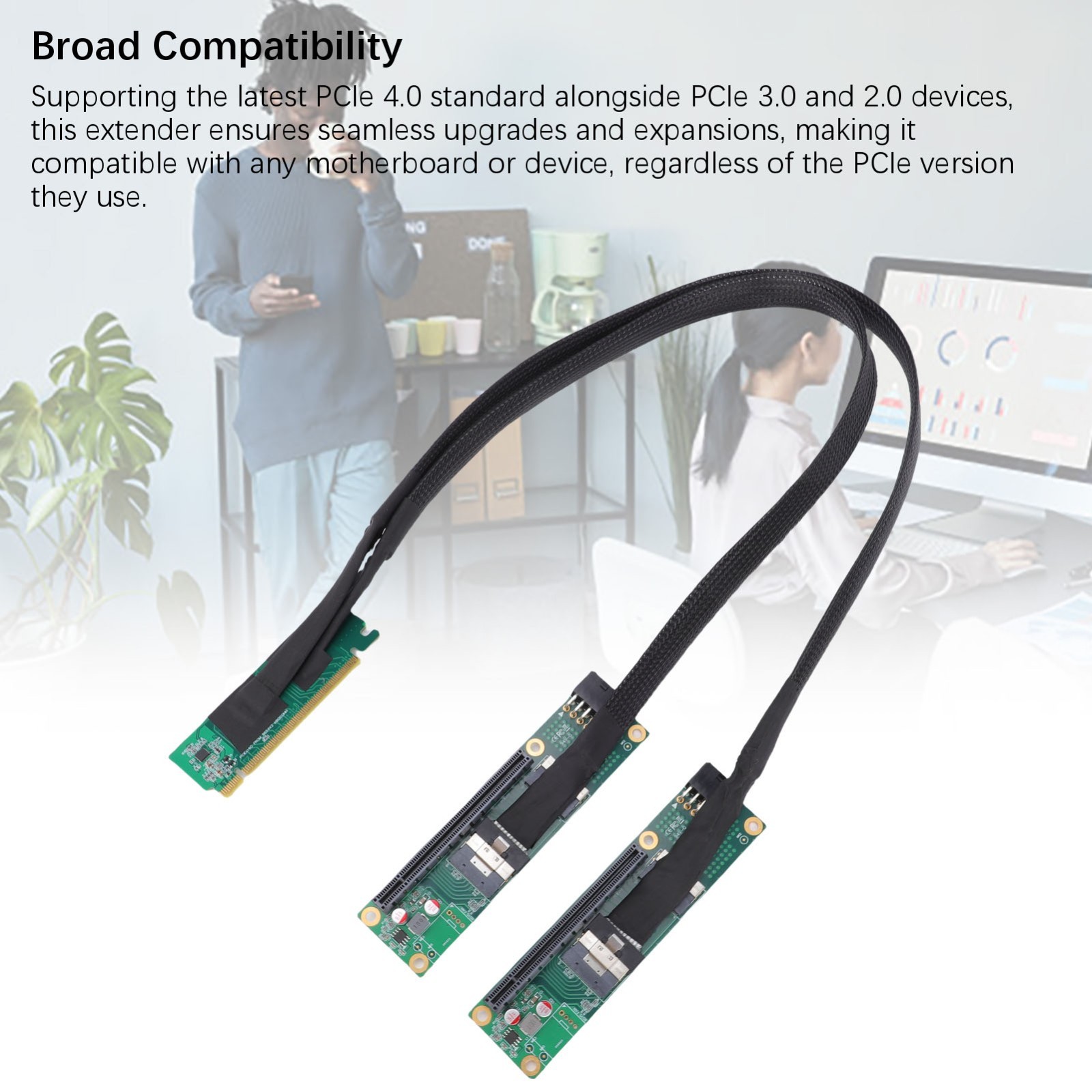 PCIe 4.0 X16 to SFF-8654 X2 Adapter Cable High Performance PCIe 4.0 to SFF-8654