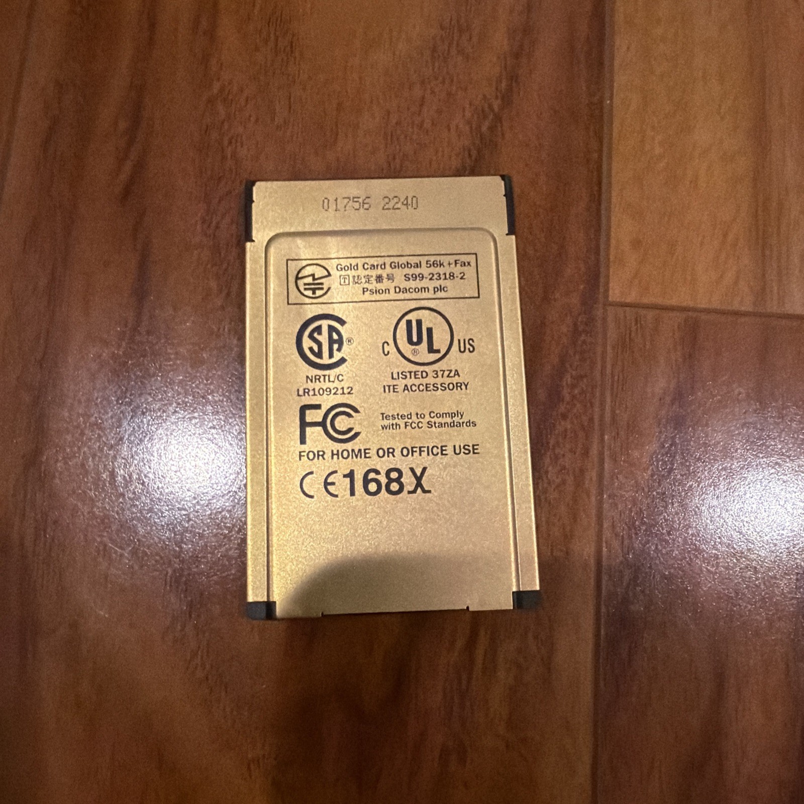 Psion Dacom PCMCIA 56k Fax Modem Gold Card with Power Adapter
