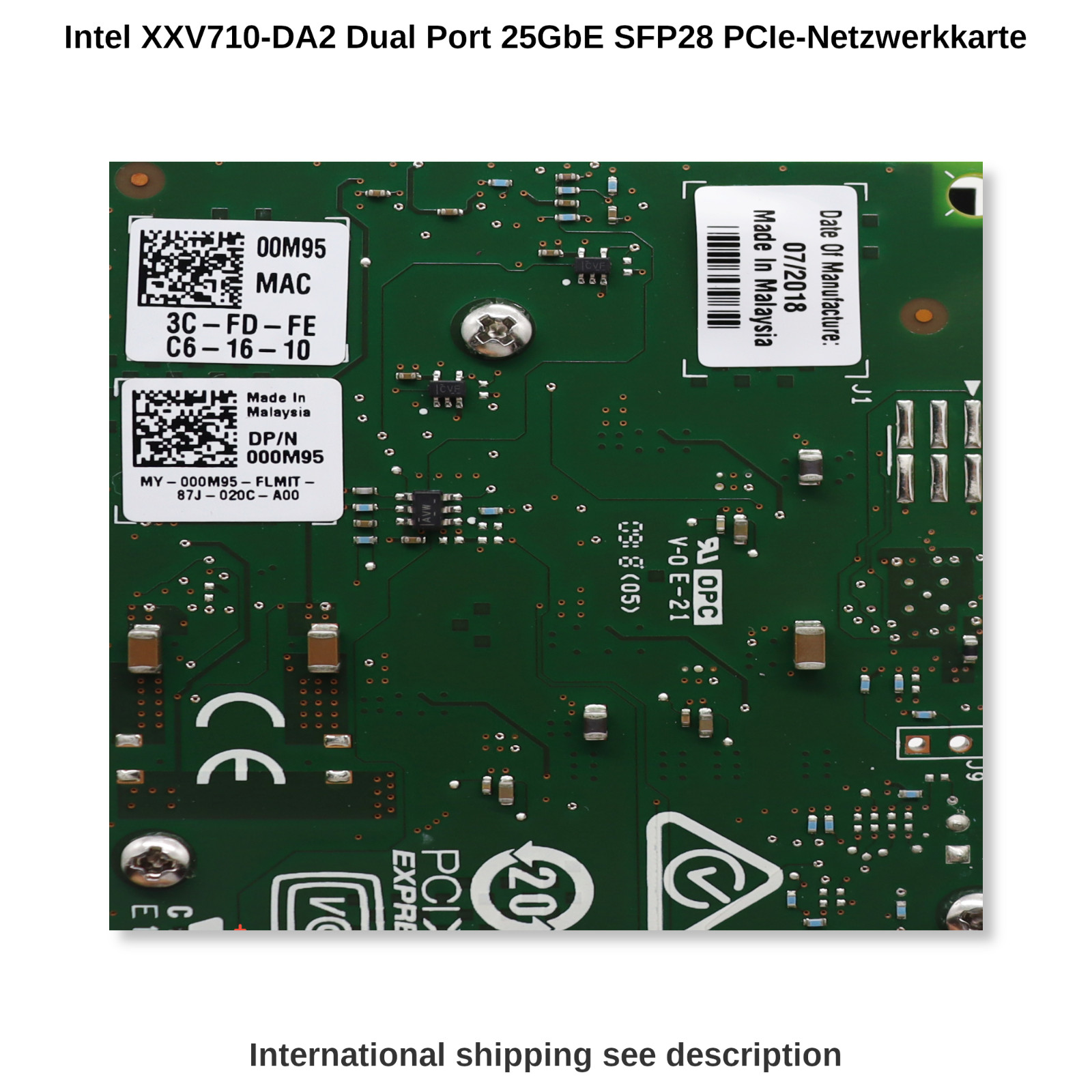 Intel XXV710-DA2 Dual Port 25GbE SFP28 00M95 PCIe Network Card