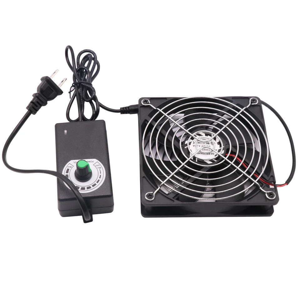 120mm 110V-120V AC Powered Fan with Vriable Speed Controller Cooling For pet box