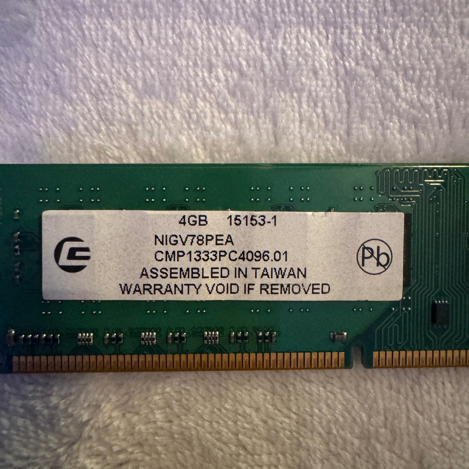 Centon 8GB Kit 2x4GB DDR3 1333MHz PC3-10600 Desktop RAM NIGV78PEA DIMM Memory