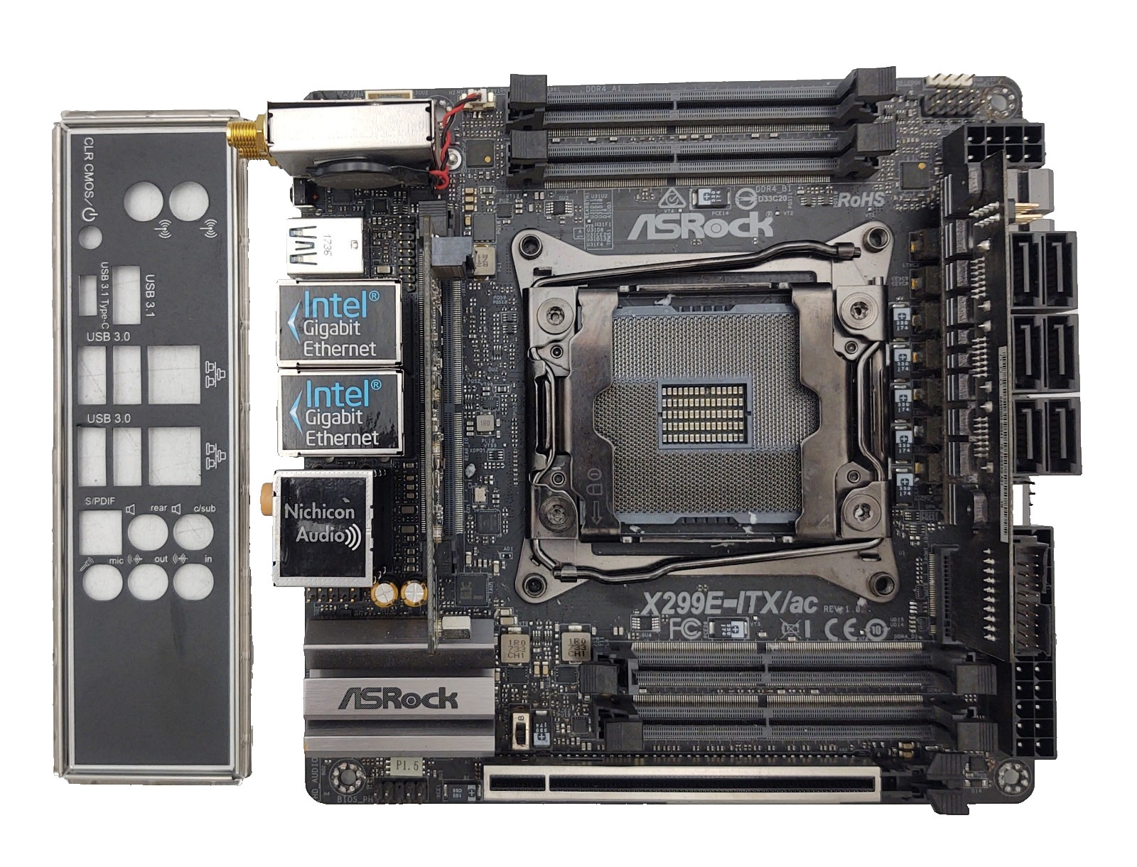 ASROCK X299E-ITX/ac LGA 2066 DDR4*4 128GB VGA Mini-ITX Motherboard Test OK