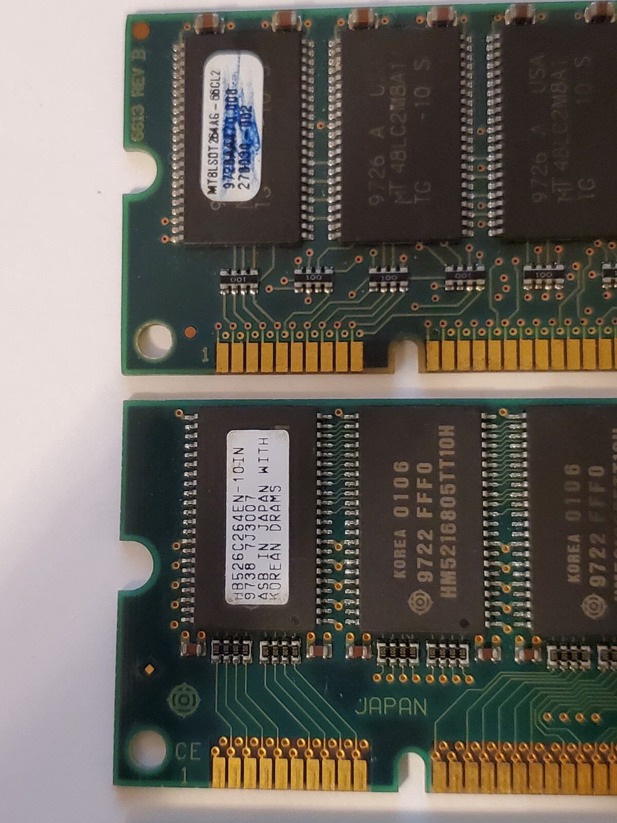 3 Ram Chips Pc100 Unknown Brand