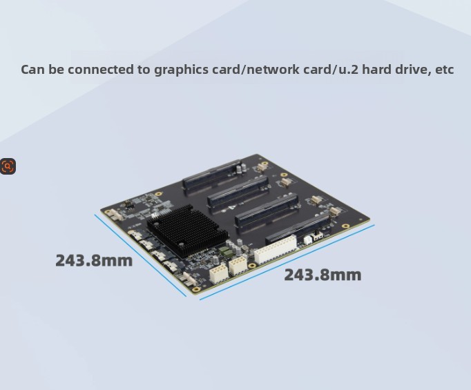 PLX88096 PCIe-4.0 Expansion Quad Card GPU baseboard 65mm wide SFF-8654 TO 4*PCIE